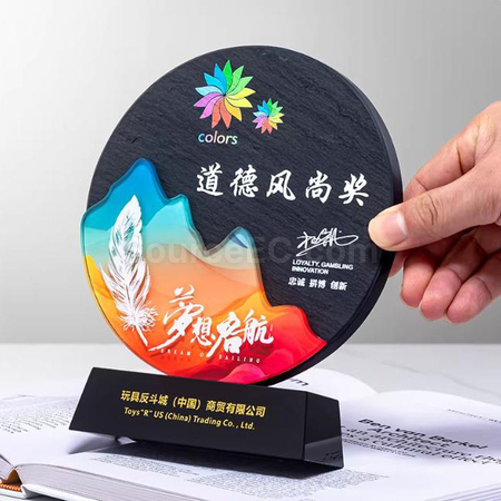 礼品订购水晶奖座广告