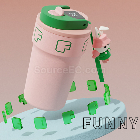 礼品订购温度显示咖啡杯广告