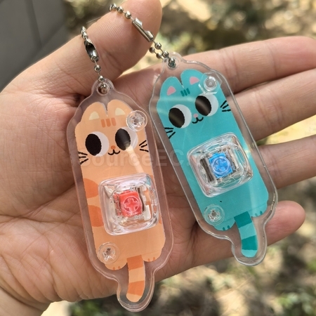 礼品订购猫咪按键解压玩具钥匙扣广告