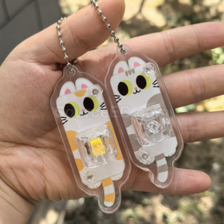 礼品订购猫咪按键解压玩具钥匙扣广告