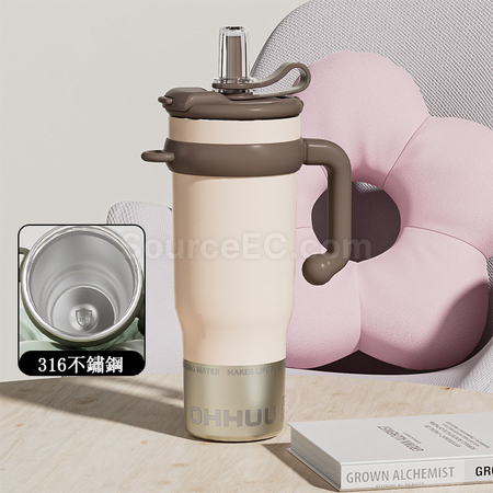 礼品订购大容量不锈钢吸管保温杯广告