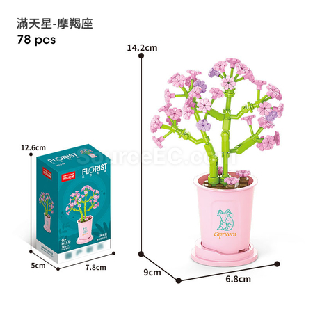 礼品订购咖啡杯植物系列积木-12星座守护花系列广告