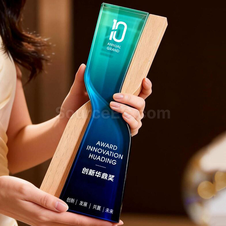 礼品订购水晶奖座广告