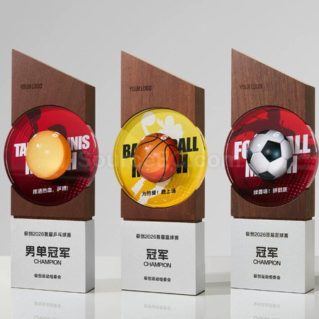 礼品订购实木水晶奖座广告