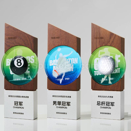 礼品订购实木水晶奖座广告