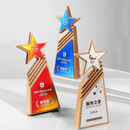 礼品订购实木水晶奖座广告