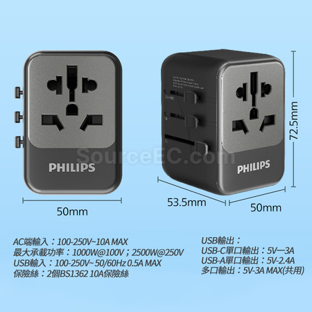 礼品订购Philips旅行轉換插座广告