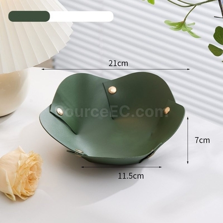 礼品订购花朵形状PU皮革折叠收纳盘广告