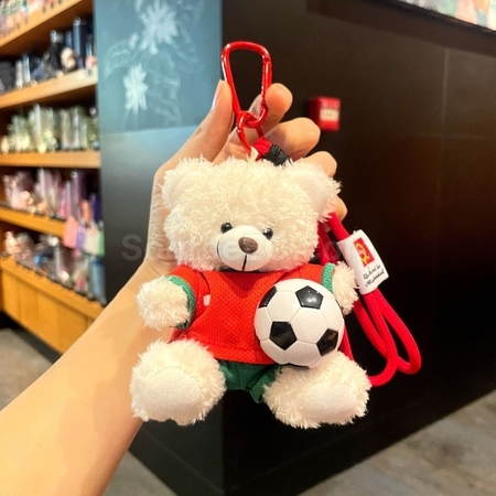 礼品订购足球小熊挂件钥匙扣广告