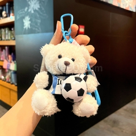 礼品订购足球小熊挂件钥匙扣广告