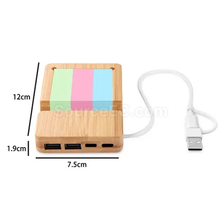 礼品订购带 USB Type‑C 拓展坞的竹制桌面收纳架兼手机支架广告