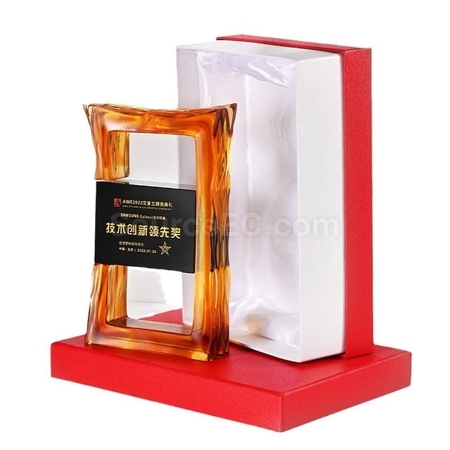 礼品订购長方框型琉璃水晶獎杯广告