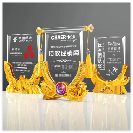 创意水晶锦旗奖座