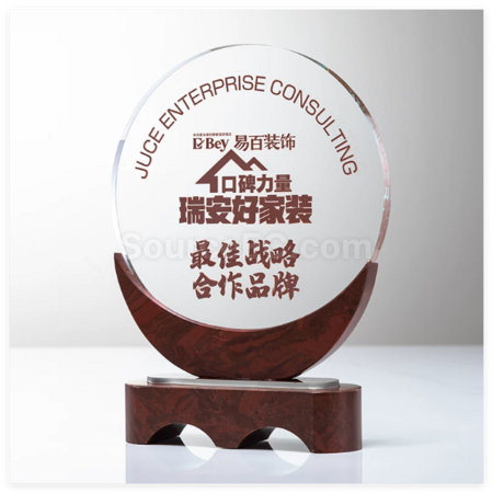 礼品订购水晶大理石奖座广告