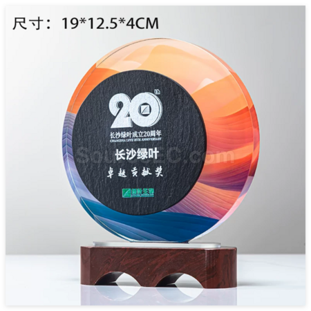 礼品订购水晶大理石奖座广告