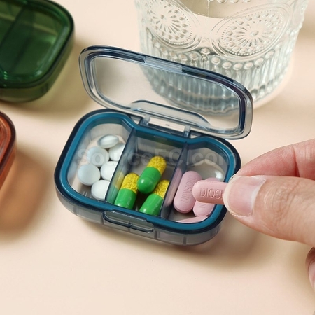 礼品订购便攜式3格藥丸分裝盒广告