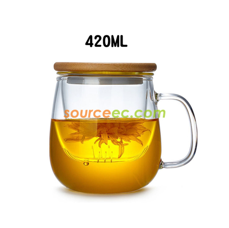 礼品订购300/420ML玻璃泡茶杯广告