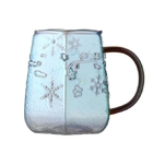 雪花纹玻璃带把手咖啡杯