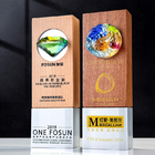 琉璃水晶实木奖座