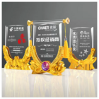 创意水晶锦旗奖座